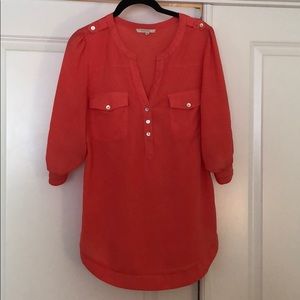 3/4 Sleeve Coral top